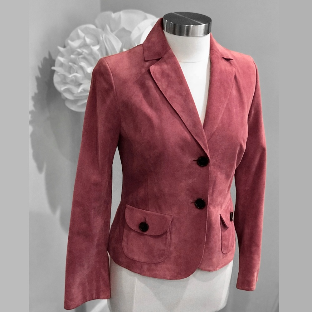 HP🌸ANN TAYLOR Suede Jacket Dusty Rose Sz 4